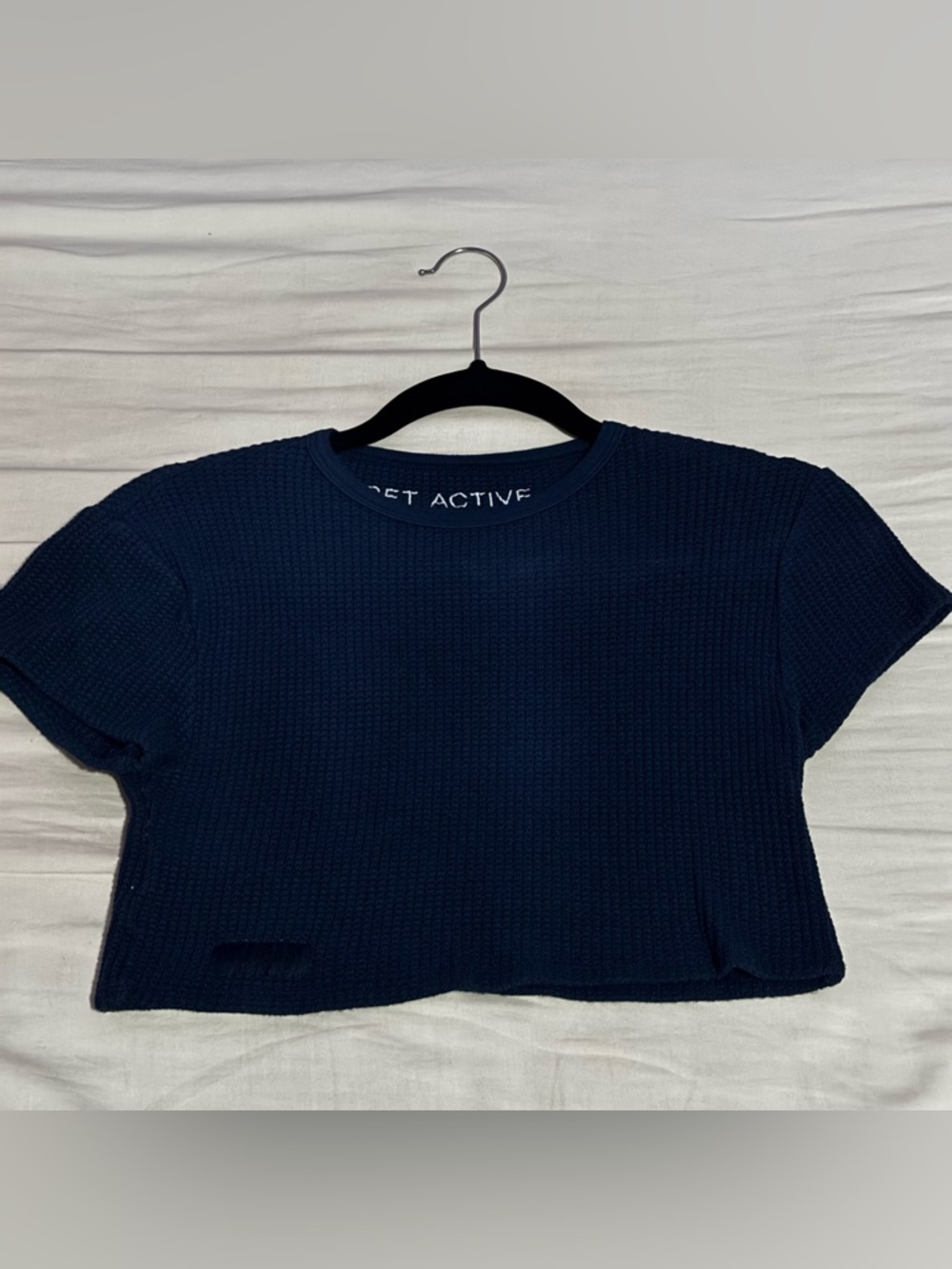 Set active waffle knit top NAVY